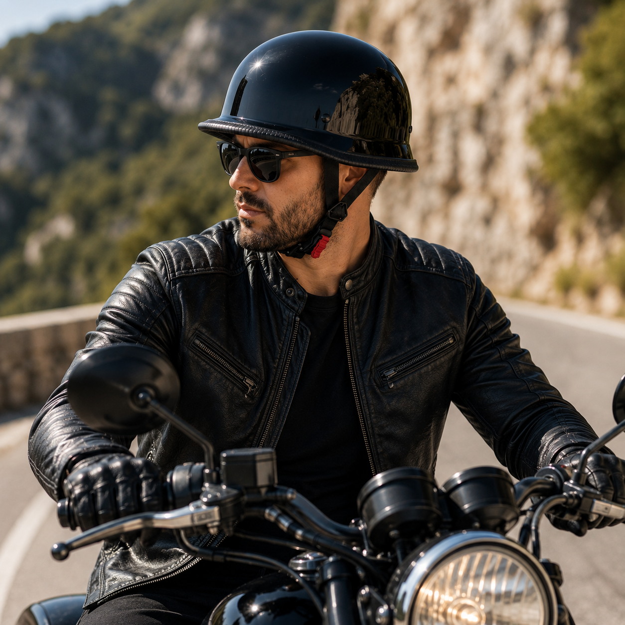 Casca Moto Scuter Retro German FIXATO Negru