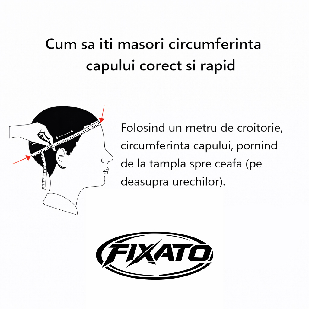 Casca Moto Retro FIXATO Negru Mat Ghid Marimi