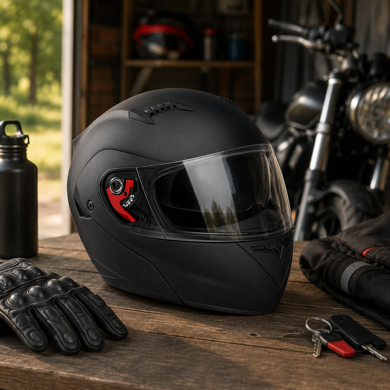 Casca Moto Scuter Flip Up FIXATO Neagra