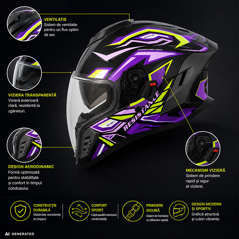 Casca Moto Scuter Integrala Full Face FIXATO Raptor