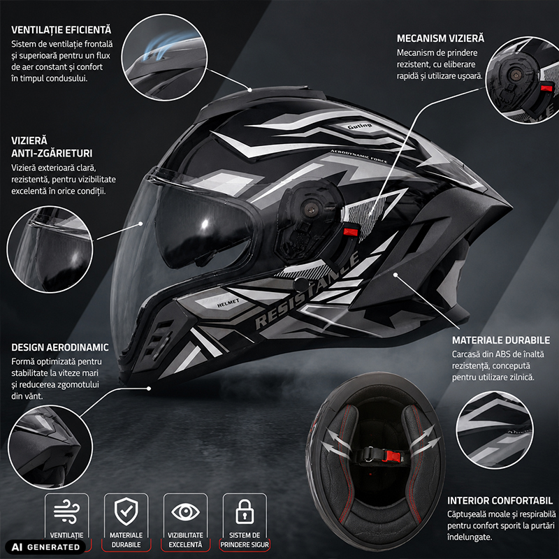 Casca Moto Scuter Integrala Full Face FIXATO Raptor
